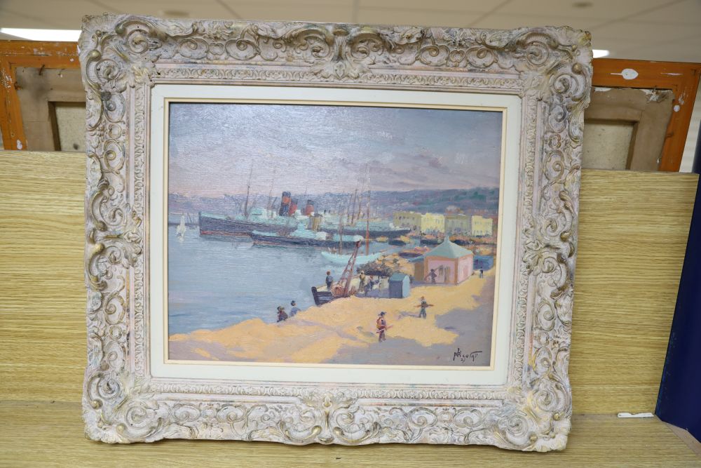 Paul Nicolai (1876-1948), oil on board, Port dAlger, signed and dated 27, 31 x 39cm